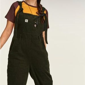 Lucy and Yak BLACK Easton Dungarees UK14 RAW HEM